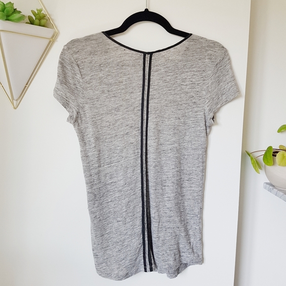 ARMANI EXCHANGE A/X Linen Tee Grey w/ Silk Trim XS - Picture 3 of 7